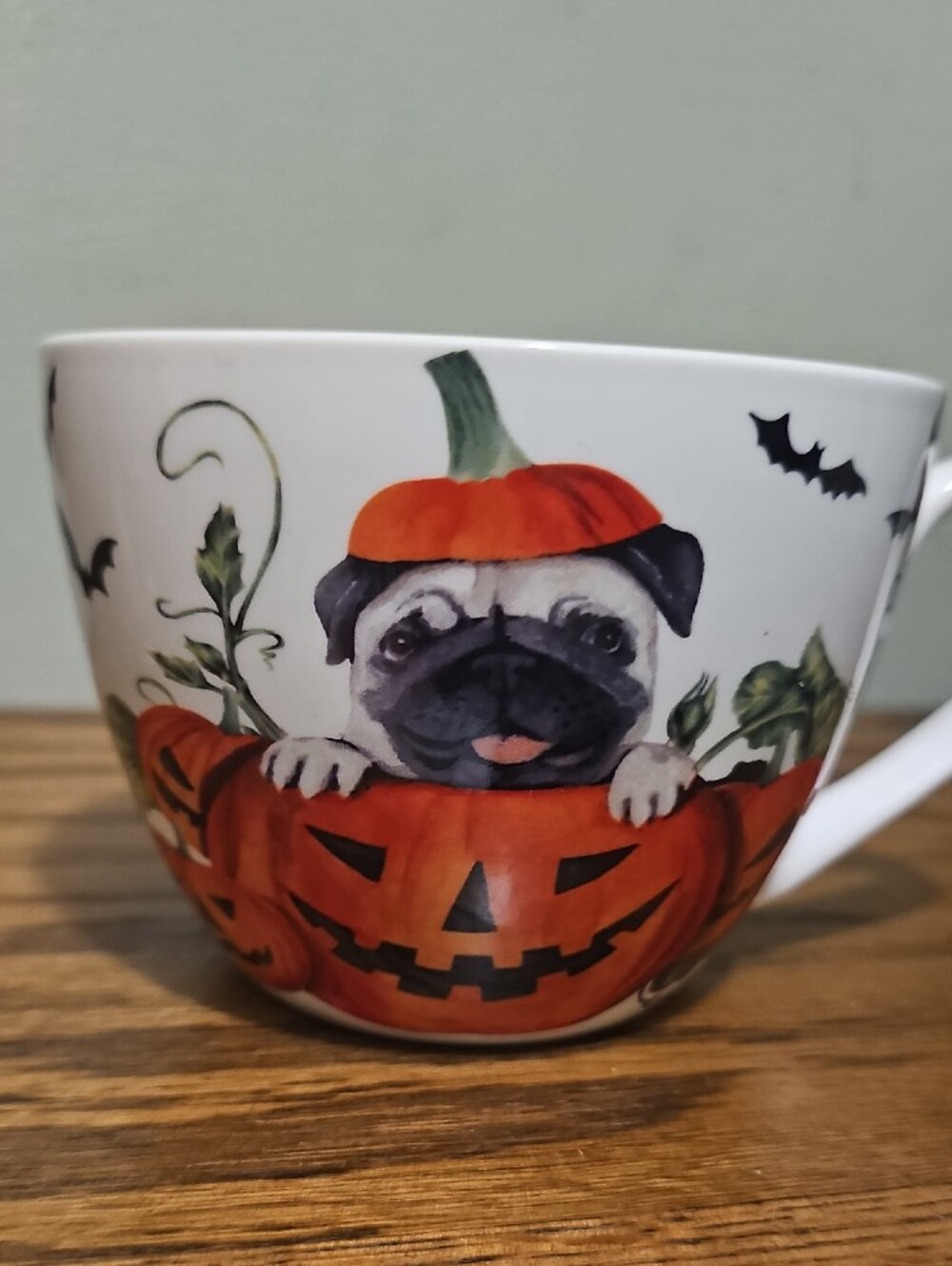 Halloween Pug Pumpkin Ceramic Mug - Orange